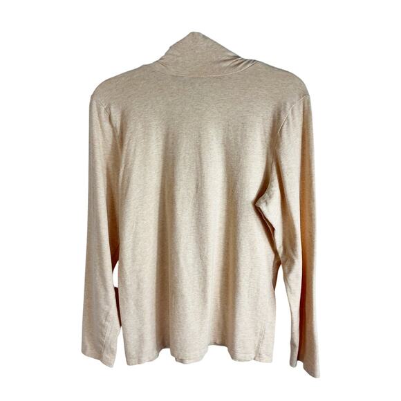 J. Jill Womens Essential Turtleneck Long Sleeve Shirt Basic Heathered Peach XL - Picture 4 of 7